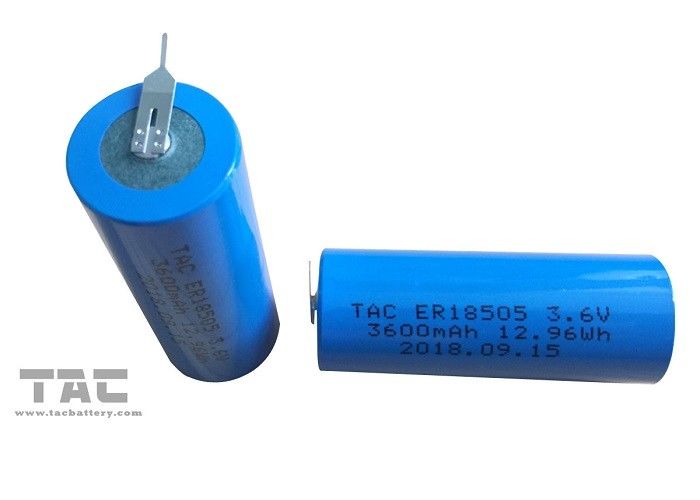 سترة زرقاء غير قابلة للشحن بطارية ليثيوم ER18505 3600mAh للصك