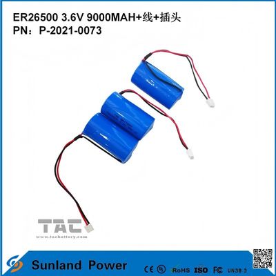 3.6V 9AH ER26500 بطارية أساسية فولتاج تشغيل عالي ومستقر حياة طويلة قوية