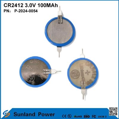 CR2412 3.0V 100MAH بطارية Li-MnO2 حياة طويلة قوية