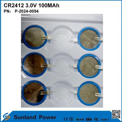 CR2412 3.0V 100MAH بطارية Li-MnO2 حياة طويلة قوية