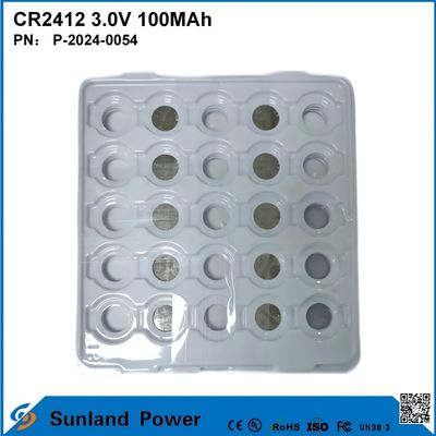 CR2412 3.0V 100MAH بطارية Li-MnO2 حياة طويلة قوية