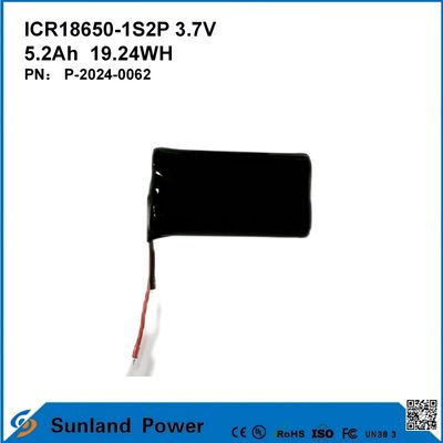 ICR18650-1S2P 3.7V 5.2AH 19.24WH بطارية قابلة لإعادة الشحن