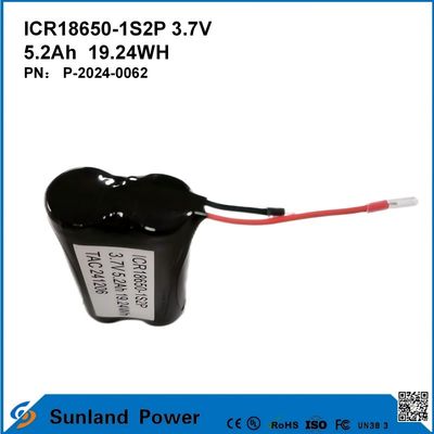 ICR18650-1S2P 3.7V 5.2AH 19.24WH بطارية قابلة لإعادة الشحن