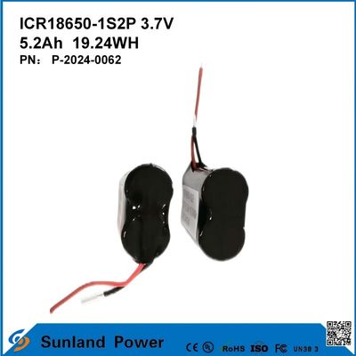 ICR18650-1S2P 3.7V 5.2AH 19.24WH بطارية قابلة لإعادة الشحن