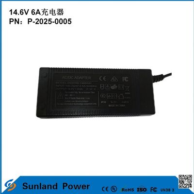 14.6V 6A شاحن، متوافق مع 12.8V / 14.4V فوسفات الحديد الليثيوم (LiFePO4) شاحن البطارية، مصممة خصيصا للأدوات الكهربائية / شاحن الكهرباء الكفؤ، متوافق مع أجهزة متعددة