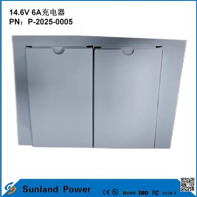14.6V 6A شاحن، متوافق مع 12.8V / 14.4V فوسفات الحديد الليثيوم (LiFePO4) شاحن البطارية، مصممة خصيصا للأدوات الكهربائية / شاحن الكهرباء الكفؤ، متوافق مع أجهزة متعددة