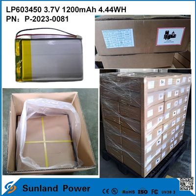 GP603450 خلية للكهرباء الاستهلاكية والتطبيقات الطبية 1200mAh 3.7V UL & UN38.3 معتمدة في المخزون وقابلة للتخصيص