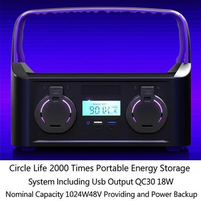 Circle Life 2000 Times Portable Energy Storage System Including Usb Output QC30 18W Nominal Capacity 1024W48V Providing and Power Backup