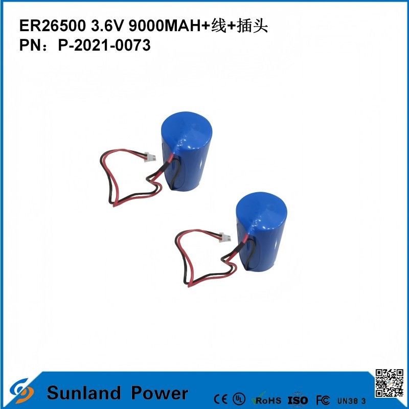 3.6V 9AH ER26500 بطارية أساسية فولتاج تشغيل عالي ومستقر حياة طويلة قوية
