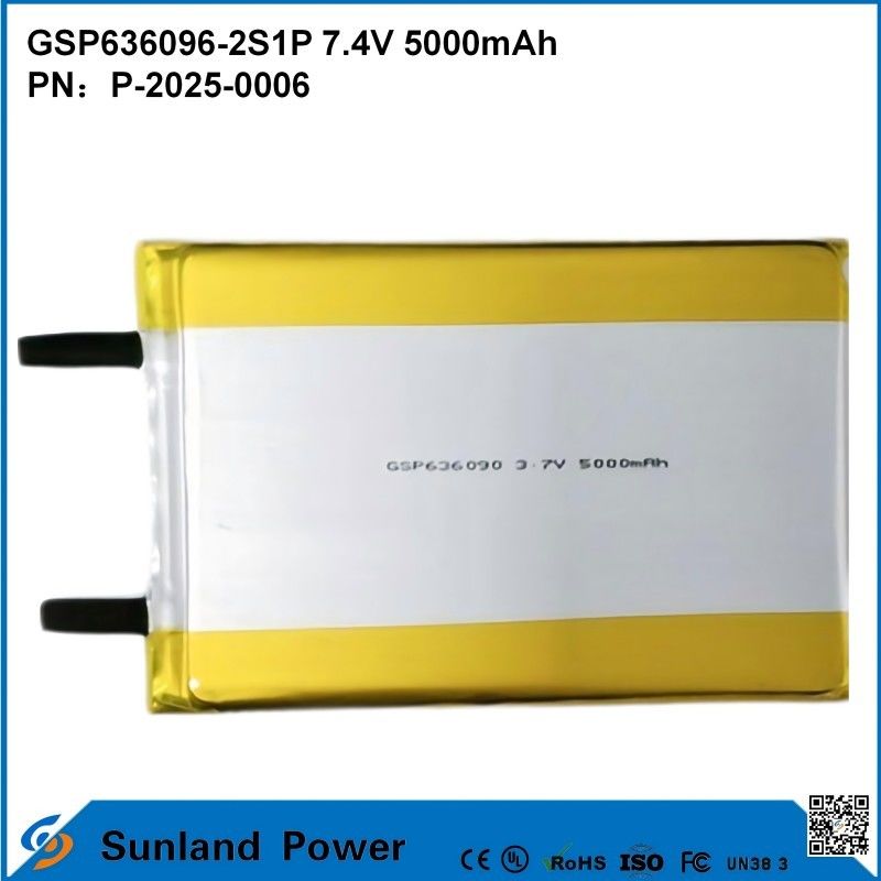 بطارية ليثيوم أيون قابلة لإعادة الشحن GSP636096-2S1P 7.4V و 5000mAh لمصارف الطاقة الأجهزة الإلكترونية الخارجية مصباح يدوي الإضاءة المعدات الإلكترونية الصغيرة