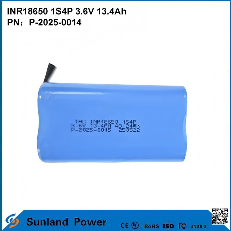 INR18650 1S4P3.6V 13.4Ah المزيج المثالي للقدرة العالية والجهد العالي