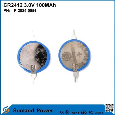 CR2412 3.0V 100MAH بطارية Li-MnO2 حياة طويلة قوية