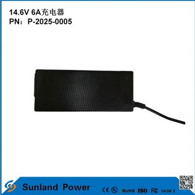 14.6V 6A شاحن، متوافق مع 12.8V / 14.4V فوسفات الحديد الليثيوم (LiFePO4) شاحن البطارية، مصممة خصيصا للأدوات الكهربائية / شاحن الكهرباء الكفؤ، متوافق مع أجهزة متعددة