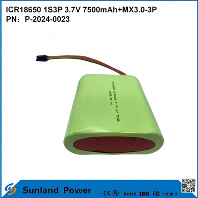 بطارية CR18650 1S3P 3.7V 7500mAh + MX3.0-3P-UL2054