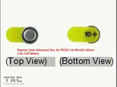ريوفاك إضافية متقدمة الزنك الهواء PR536 1.4v 85mAh بطارية الليثيوم عملة نقدية الخلية