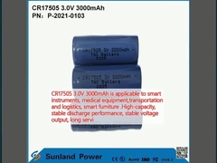 CR17505 3.0V 3000mAh قابلة للتطبيق على الأدوات الذكية والمعدات الطبية والنقل والخدمات اللوجستية والأثاث الذكيخدمة طويلة