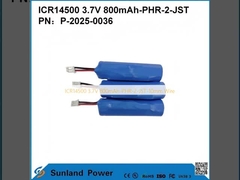 ICR14500 3.7V 800mAh-PHR-2-سلك JST-10mm