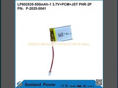 بطارية LP602535-500mAh-1 3.7V + PCM + JST PHR-2P